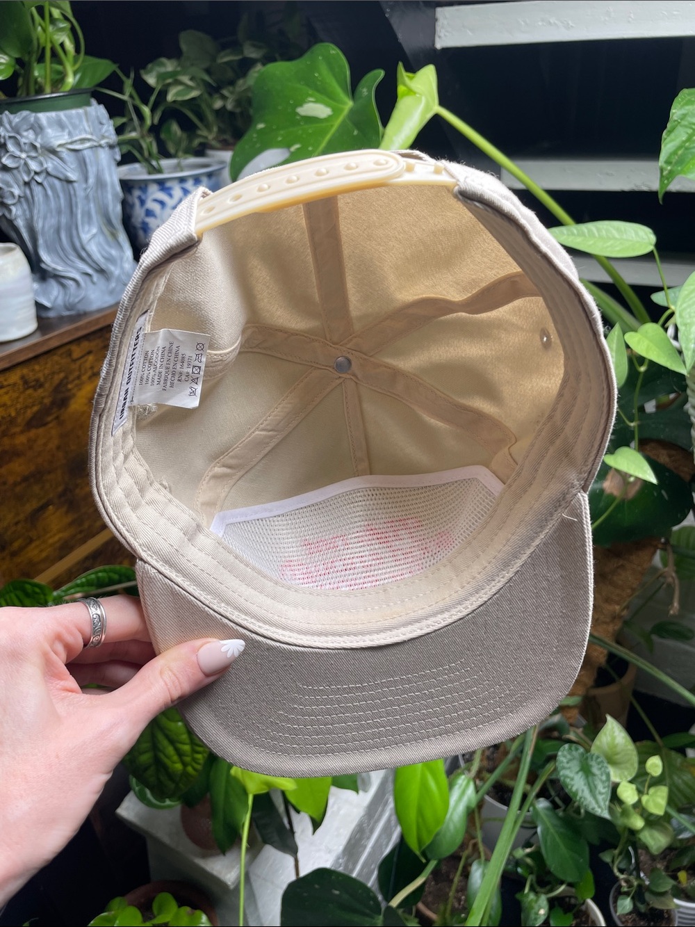Urban Outfitters Beige Cap with Red Embroidered Slogan - Picture 3 of 4